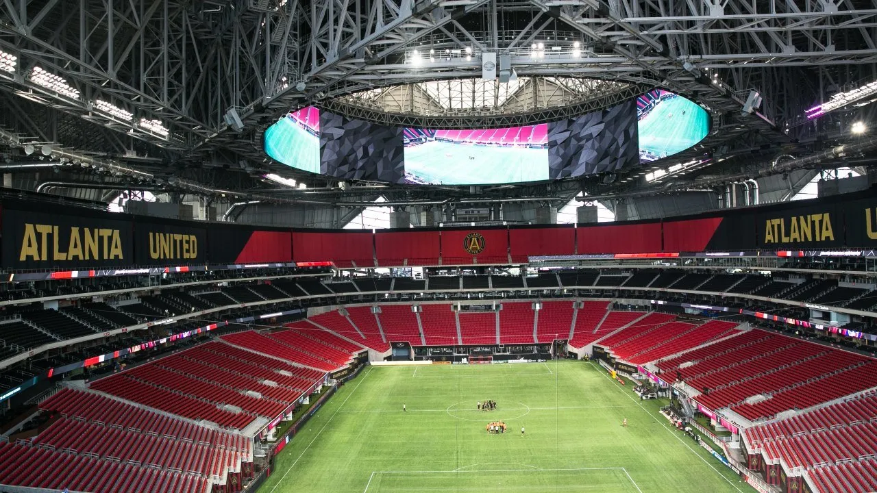 Mercedes-Benz Stadium stadium interior, Atlanta, Georgia