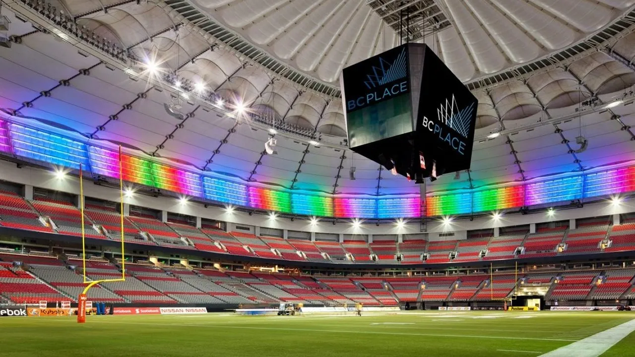 BC Place stands, capacity 54,500