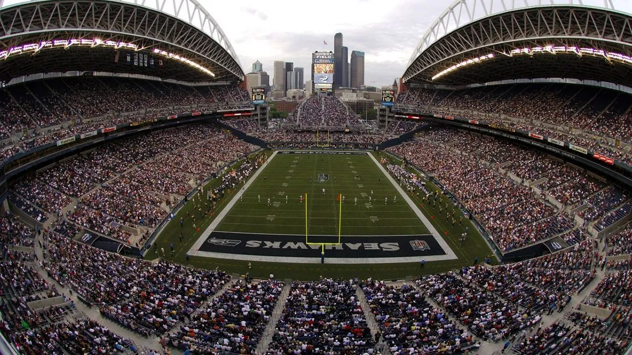 Lumen Field stands, capacity 68,740