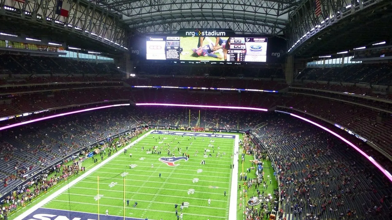 Reliant Stadium stands, capacity 72,220