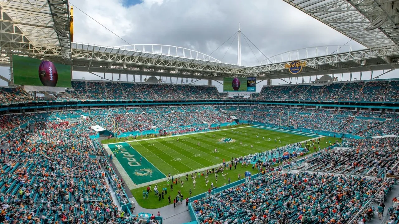 Hard Rock Stadium stands, capacity 64,767